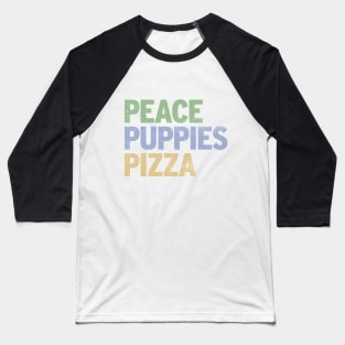 Peace Puppies Pizza Baseball T-Shirt